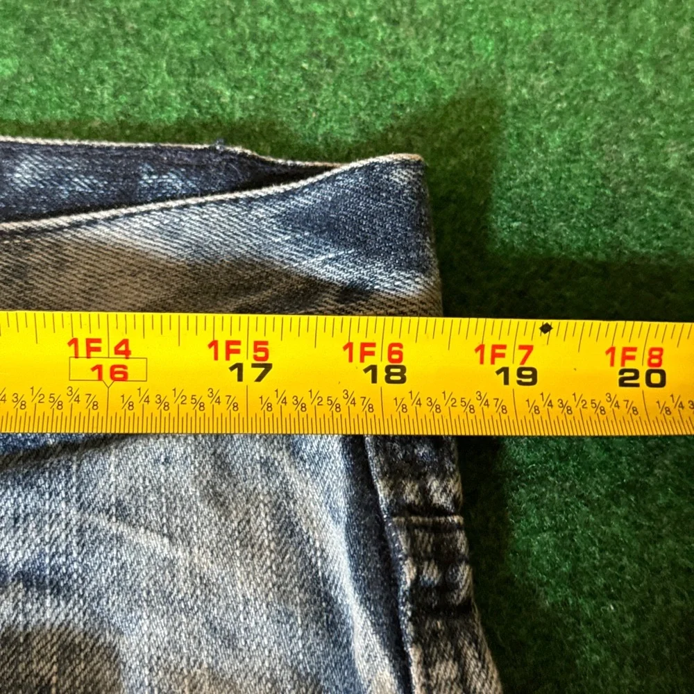 Y2K Southpole Acid Wash Distressed Mens Slim Taper 36x34 Hip Hop Denim Jeans